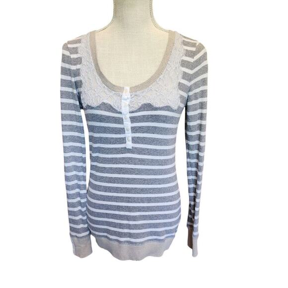 125 FREE PEOPLE GRAY TOP LARGE WN - Picture 1 of 1